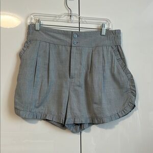 WHO WHAT WEAR High Waist Chambray Shorts Ruffles, Size 10